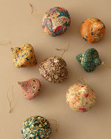 Paper Mache Block Printed Ornaments (Set of 8) - Lone Fox