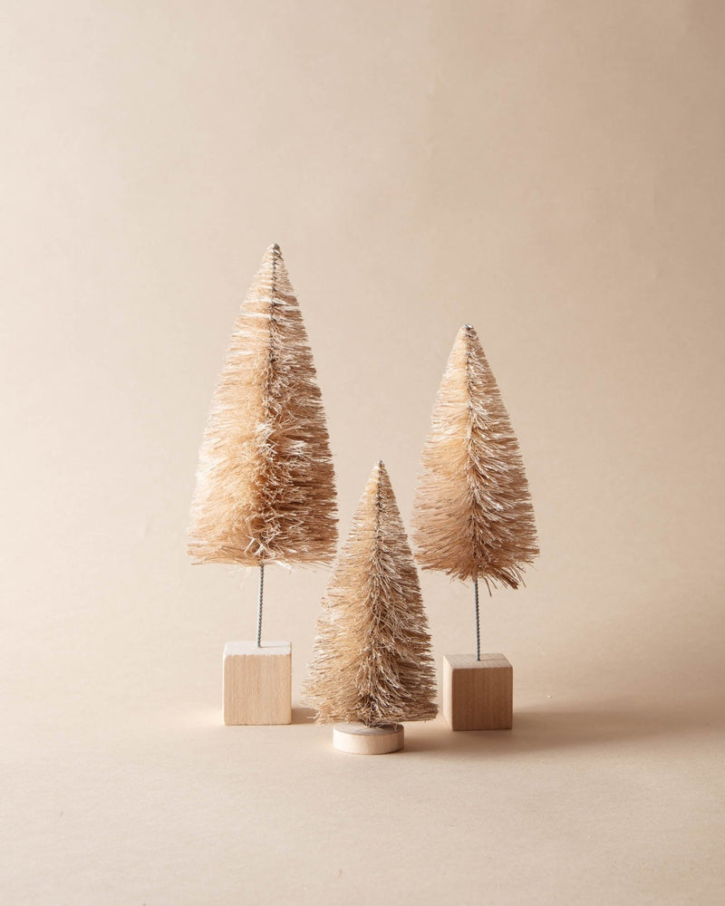 Parchment Bottle Brush Trees (Set of 3) - Lone Fox