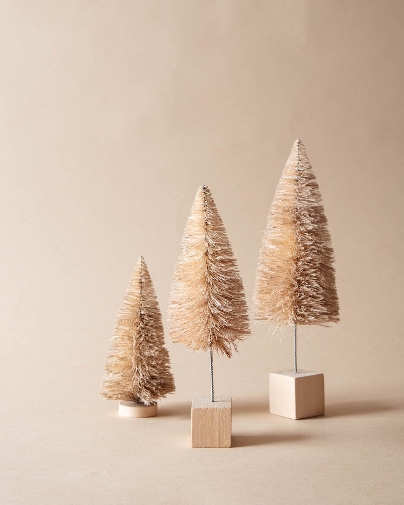 Parchment Bottle Brush Trees (Set of 3) - Lone Fox