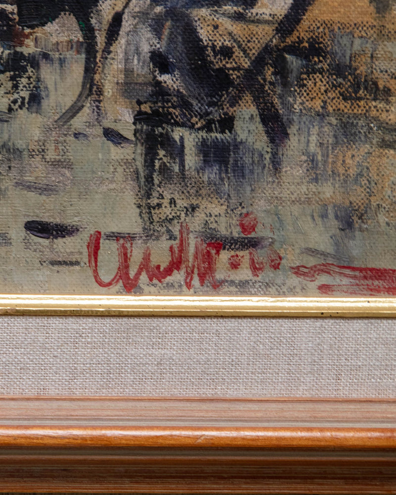 Parisian Impasto Scenery Oil Painting, Mid Century, Signed - Lone Fox