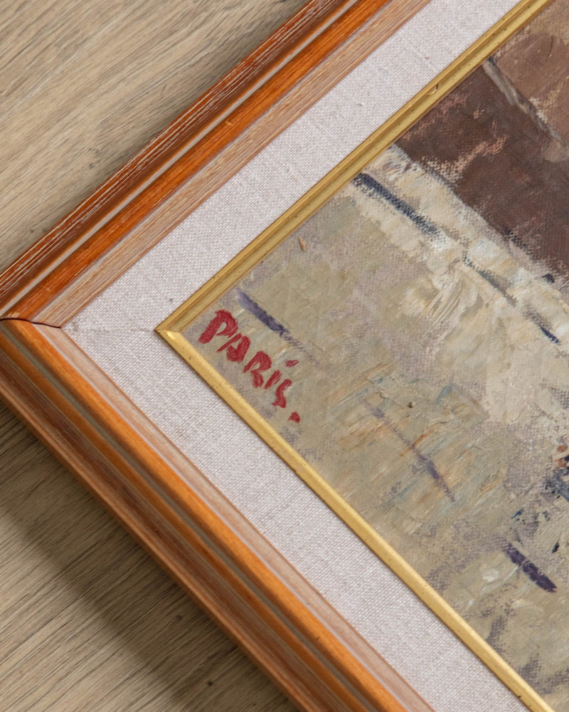 Parisian Impasto Scenery Oil Painting, Mid Century, Signed - Lone Fox