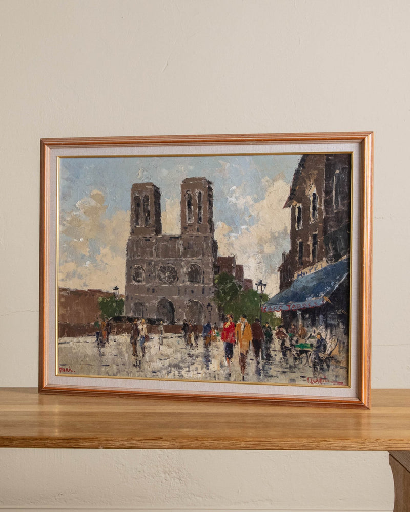 Parisian Impasto Scenery Oil Painting, Mid Century, Signed - Lone Fox