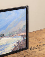 Pastel Riverbank Landscape Oil Painting - Lone Fox