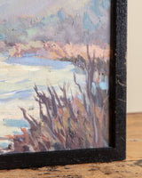 Pastel Riverbank Landscape Oil Painting - Lone Fox