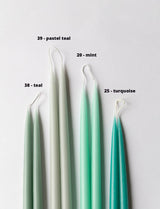 Pastel Teal Danish Taper Candle | 12" - Lone Fox