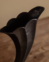 Patinated Brass Scalloped Horn Vase - Lone Fox
