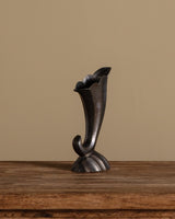 Patinated Brass Scalloped Horn Vase - Lone Fox