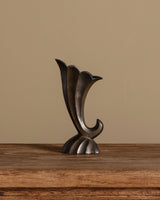 Patinated Brass Scalloped Horn Vase - Lone Fox