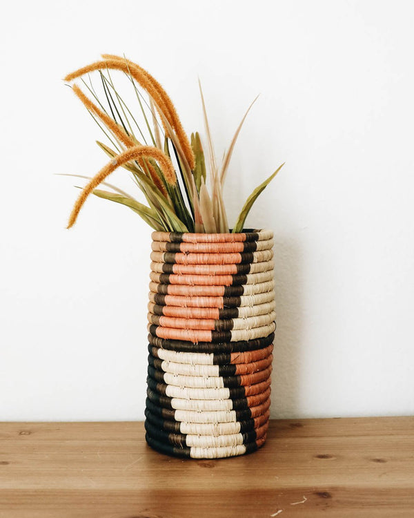 Peach Lenora Raffia Vase - Lone Fox