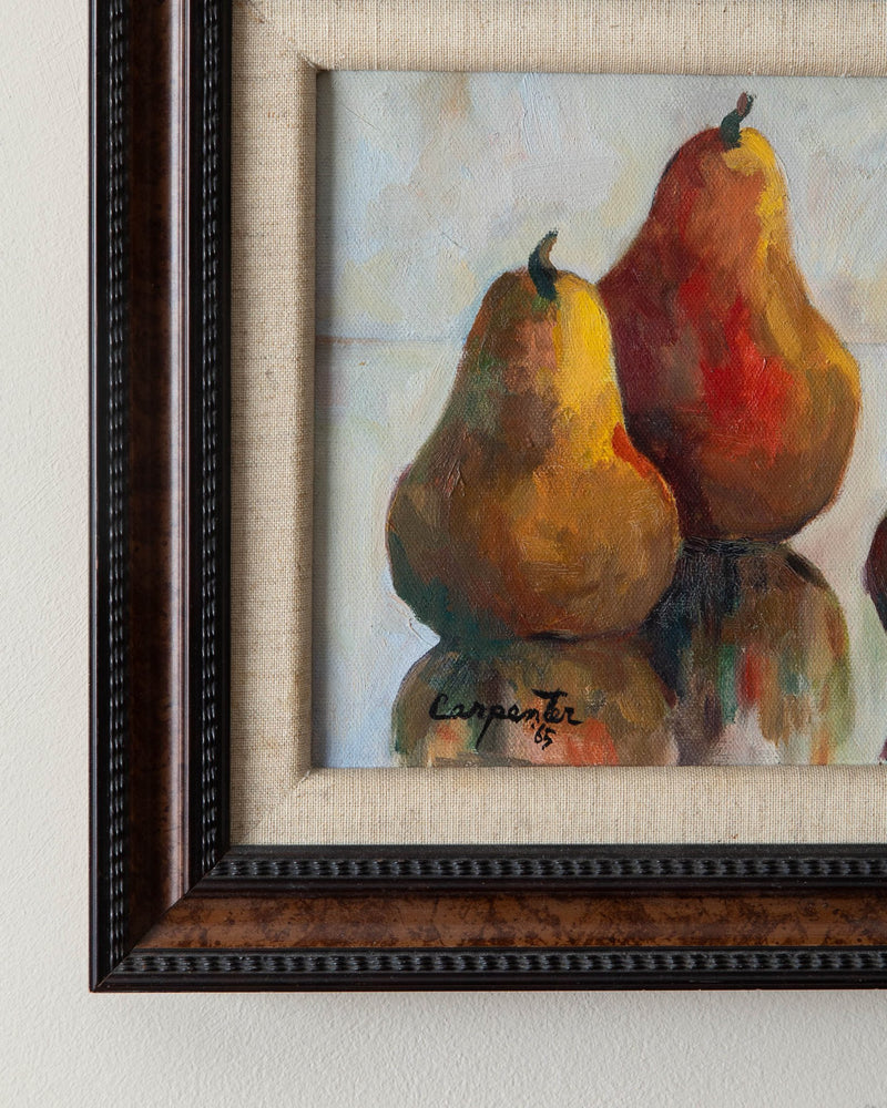 Pears Still Life Oil Painting by Carpenter, 1965 - Lone Fox