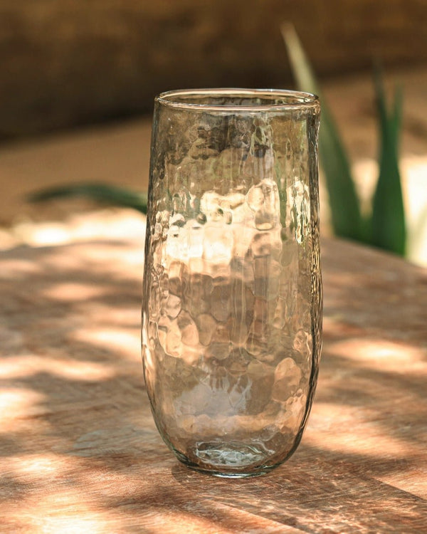 Pebbled Glass Tall Vase - Lone Fox