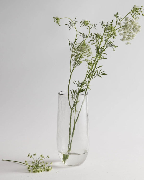Pebbled Glass Tall Vase - Lone Fox
