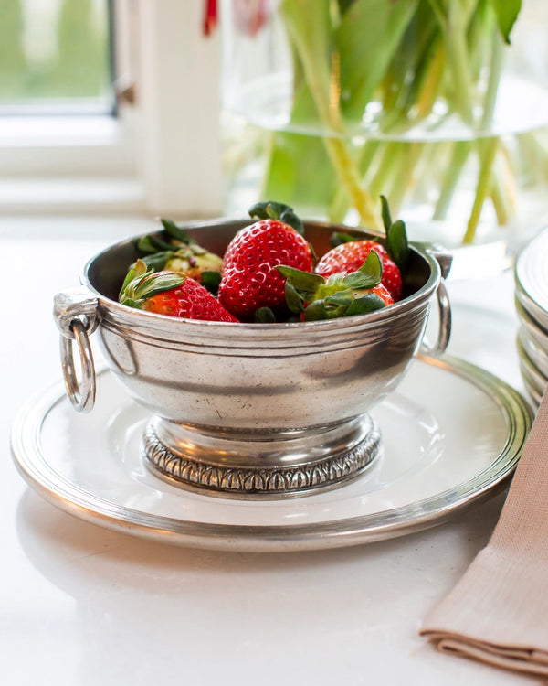 Peltro Small Pewter Bowl w/ Ring Handles - Lone Fox