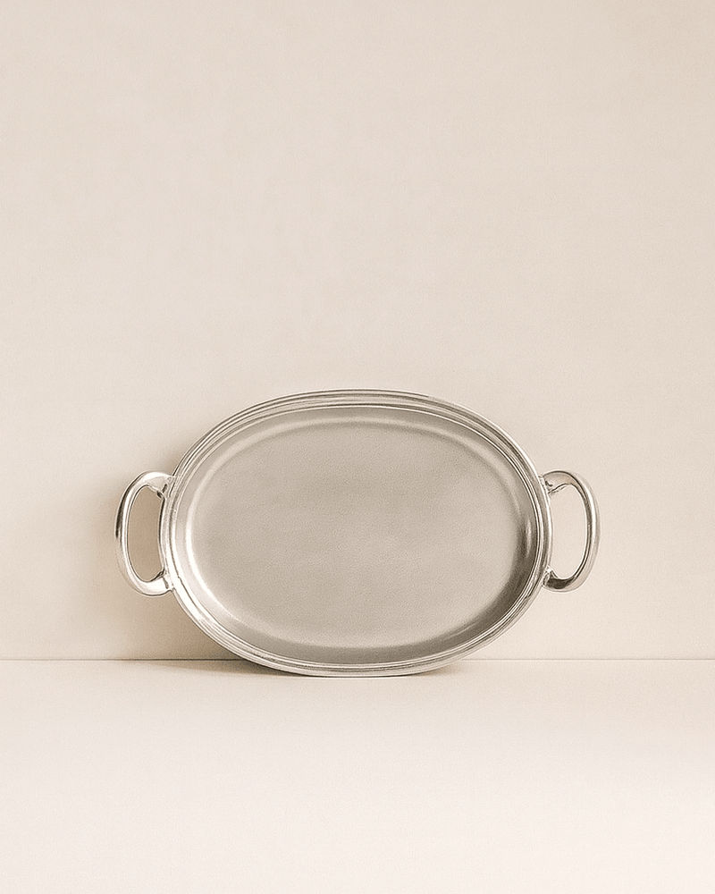 Peltro Small Pewter Tray with Handles - Lone Fox