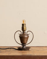 Petite Aged Brass Table Lamp w/ Handles, 1920's - Lone Fox