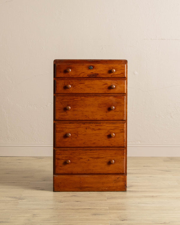 Petite Oak 5 Drawer Dresser - Lone Fox