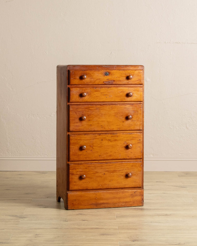 Petite Oak 5 Drawer Dresser - Lone Fox