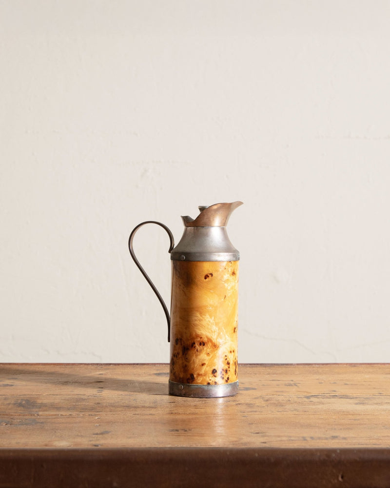Pewter & Burl Carafe Themos, Italy, 1950's - Lone Fox