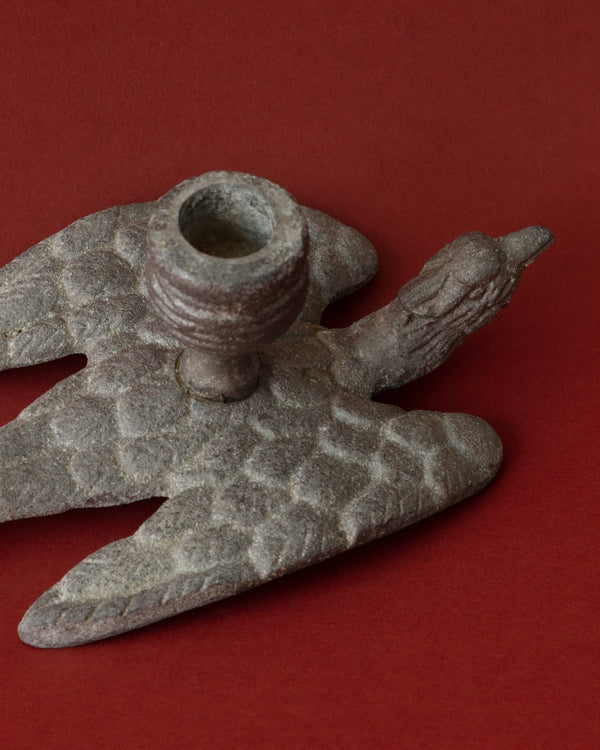Pewter Finish Bird Shaped Taper Holder - Lone Fox
