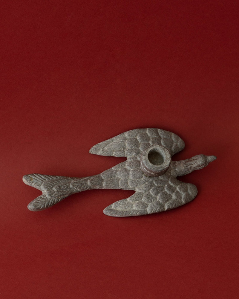 Pewter Finish Bird Shaped Taper Holder - Lone Fox