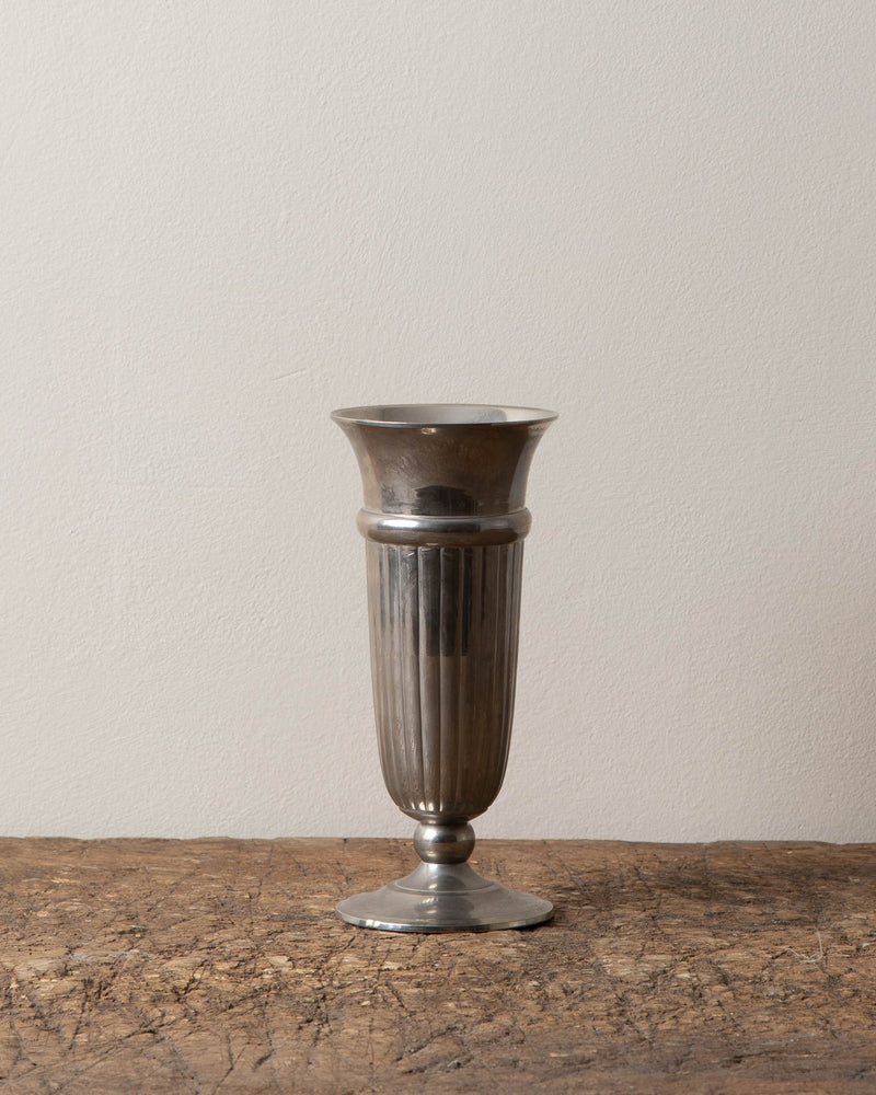 Pewter Fluted Footed Vase - Lone Fox