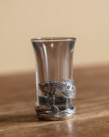 Pewter & Glass Fish Shot Glass - Lone Fox