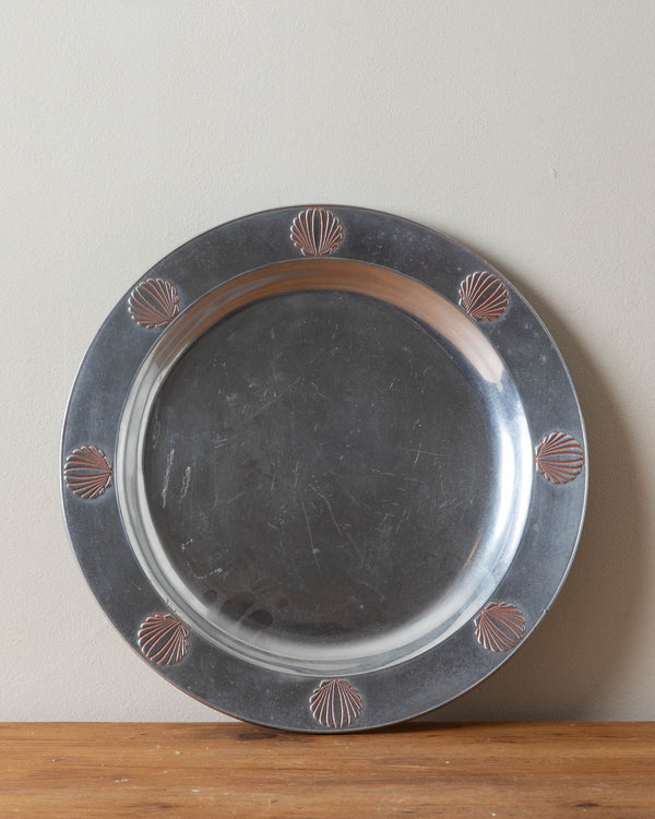 Pewter Platter w/ Shell Border - Lone Fox