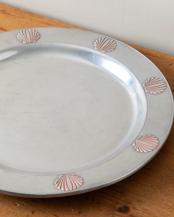 Pewter Platter w/ Shell Border - Lone Fox