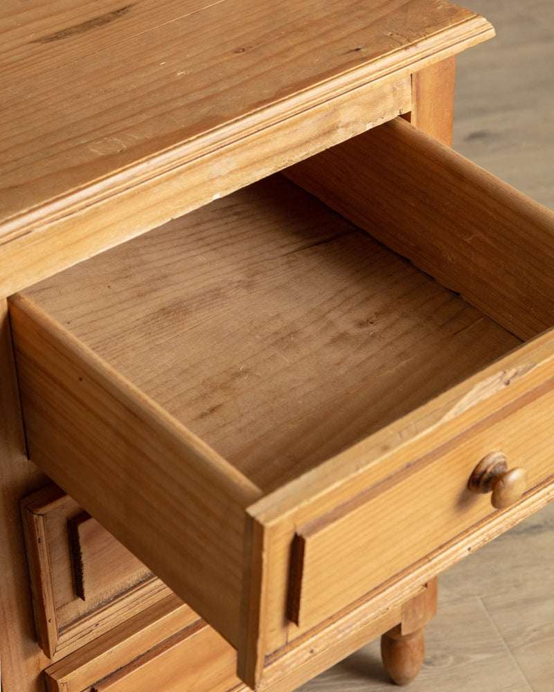 Pine Executive Desk w/ Paneled Details - Lone Fox