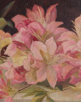 Pink Azalea Still Life in Gold Frame, France, 1890s - Lone Fox