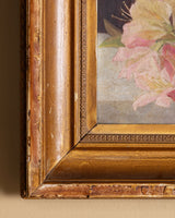 Pink Azalea Still Life in Gold Frame, France, 1890s - Lone Fox