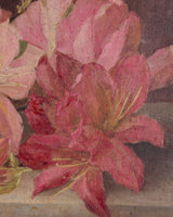 Pink Azalea Still Life in Gold Frame, France, 1890s - Lone Fox