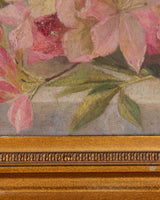 Pink Azalea Still Life in Gold Frame, France, 1890s - Lone Fox