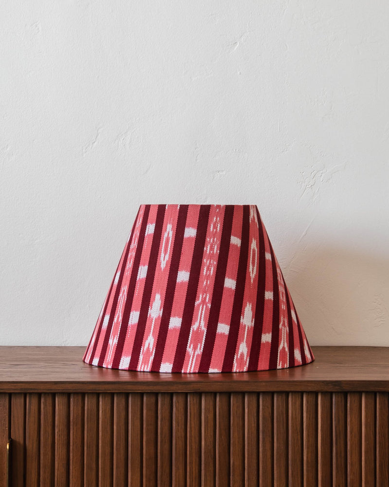 Pink Ikat Fabric Lampshade - Lone Fox