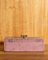 Pink Painted Wooden Box w/ Figured handle, Early 1900's - Lone Fox