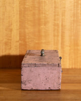 Pink Painted Wooden Box w/ Figured handle, Early 1900's - Lone Fox