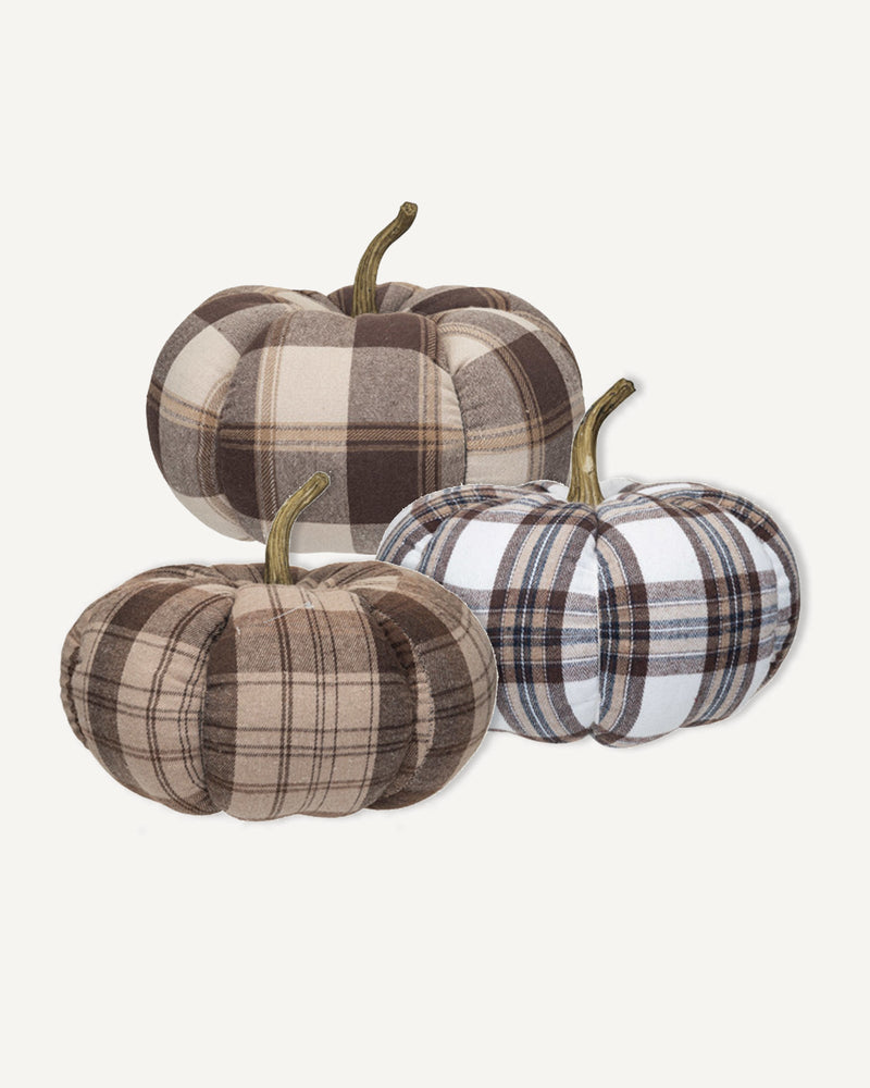 Plaid Fabric Pumpkin - Lone Fox