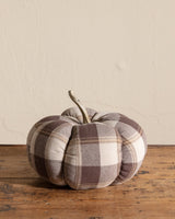 Plaid Fabric Pumpkin w/ Stem - Lone Fox