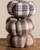 Plaid Fabric Pumpkin w/ Stem - Lone Fox