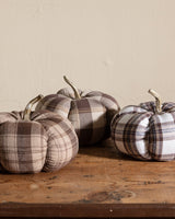 Plaid Fabric Pumpkin w/ Stem - Lone Fox
