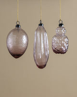 Plum Hand-Blown Glass Ornaments (Set of 3) - Lone Fox