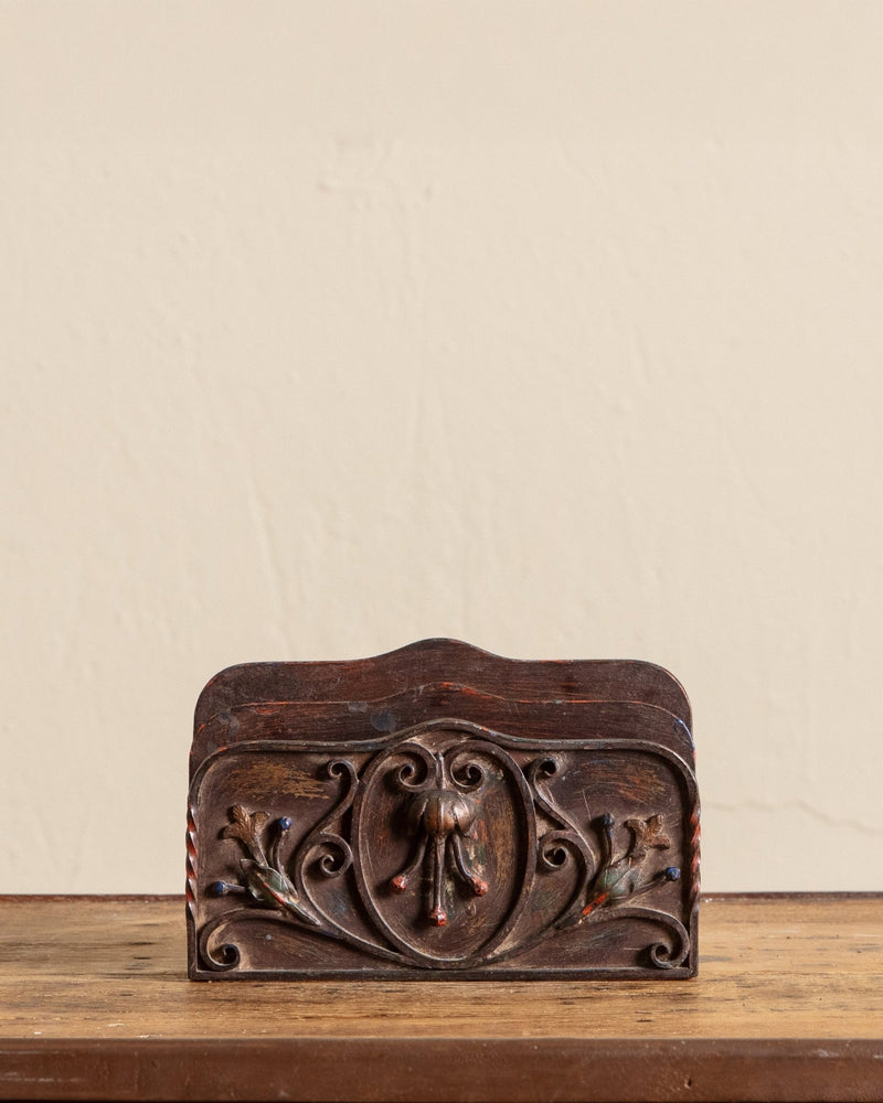 Polychrome Painted Iron Letter Holder, 1960's - Lone Fox