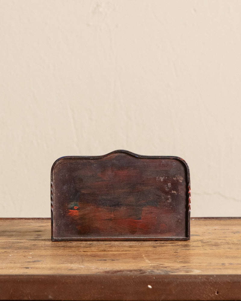Polychrome Painted Iron Letter Holder, 1960's - Lone Fox
