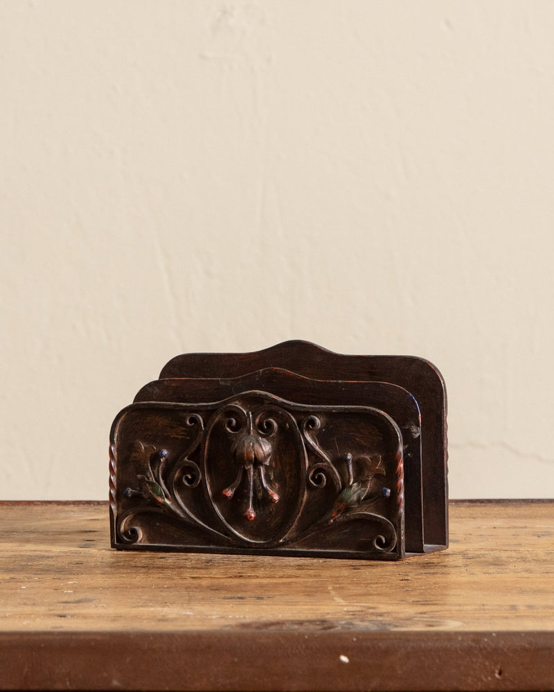 Polychrome Painted Iron Letter Holder, 1960's - Lone Fox