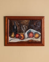 Pomegranate and Wine Glass Still Life, American, 1950s - Lone Fox