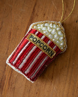 Popcorn Embroidered Ornament - Lone Fox