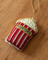 Popcorn Embroidered Ornament - Lone Fox