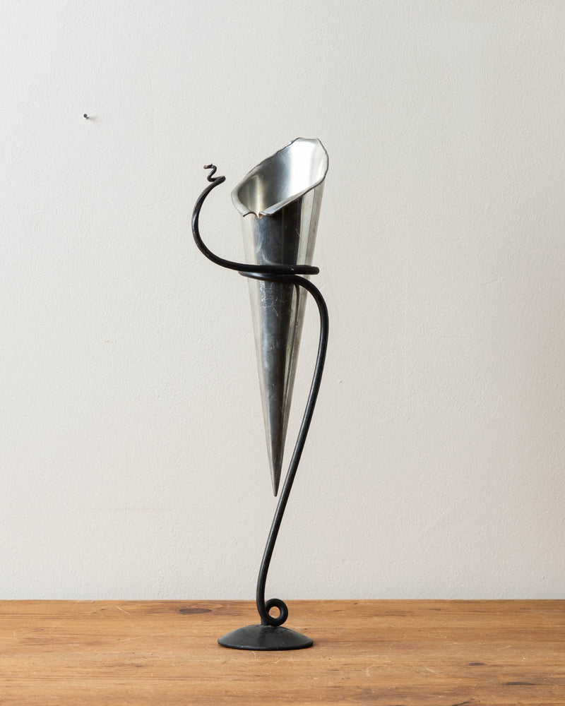 Post Modern Pewter Cone on Iron Stand - Lone Fox