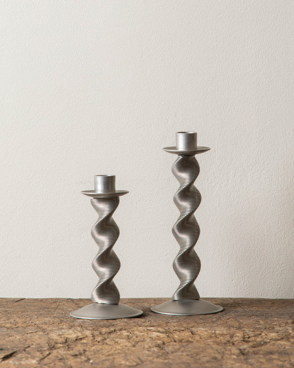 Post modern Spiral Wire Candle Holders (Pair) - Lone Fox