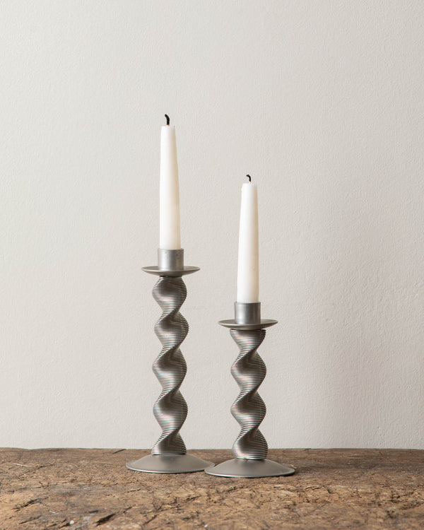 Post modern Spiral Wire Candle Holders (Pair) - Lone Fox